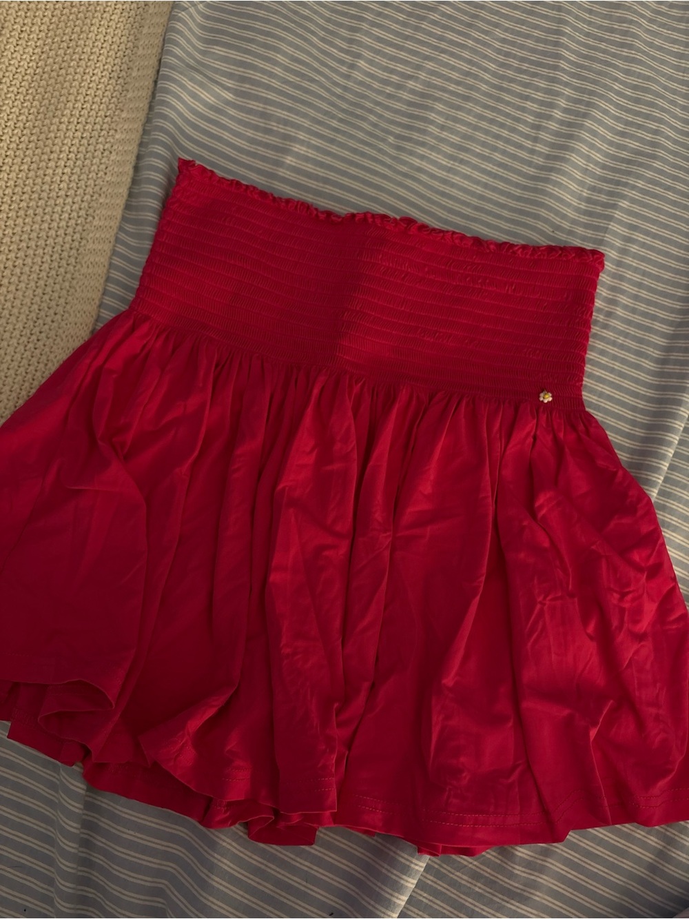 NATURAL LIFE Bright Pink Smocked Waist 
 Skirt